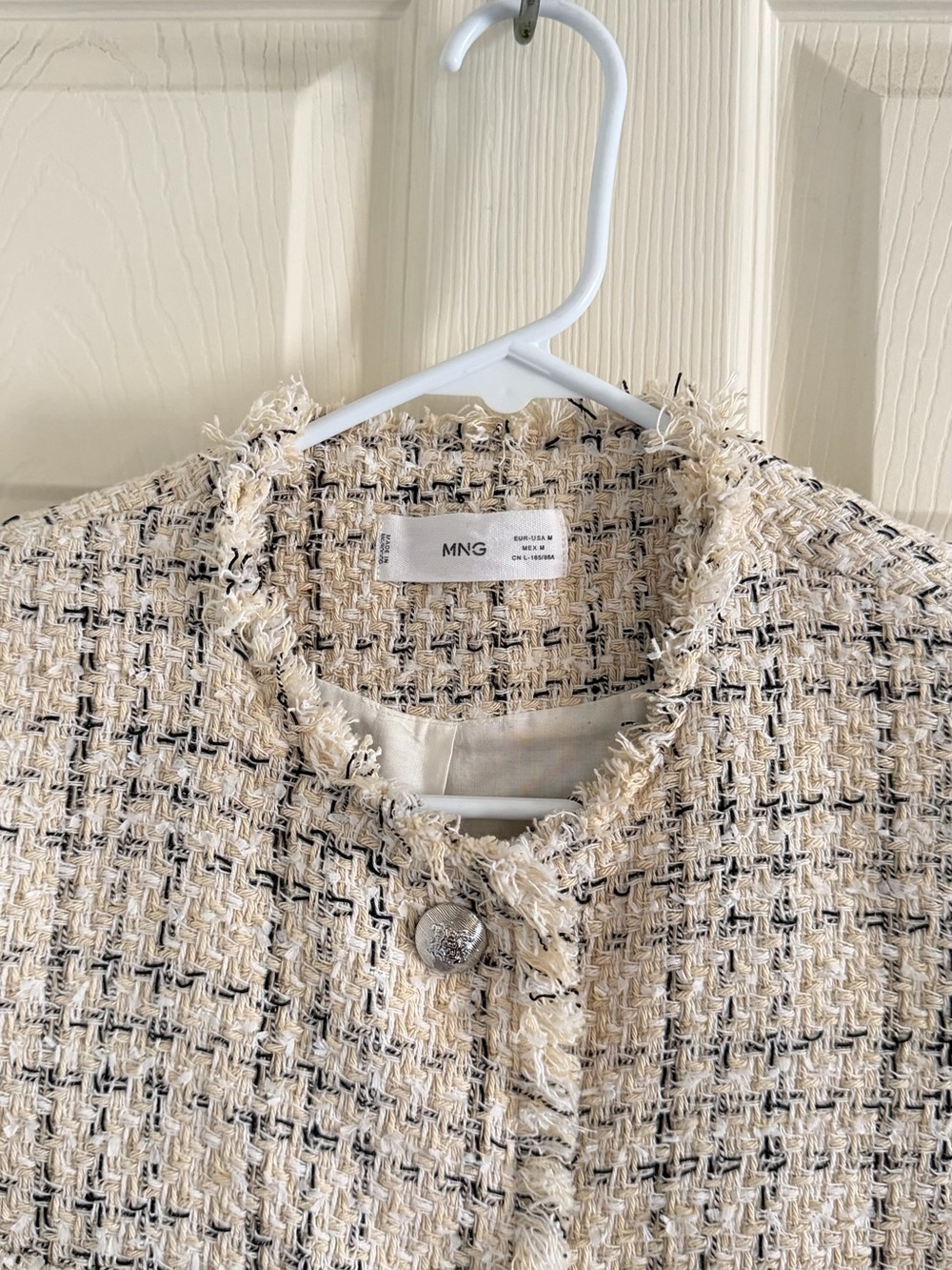 MANGO tweed blazer color cream - Picture 2 of 3